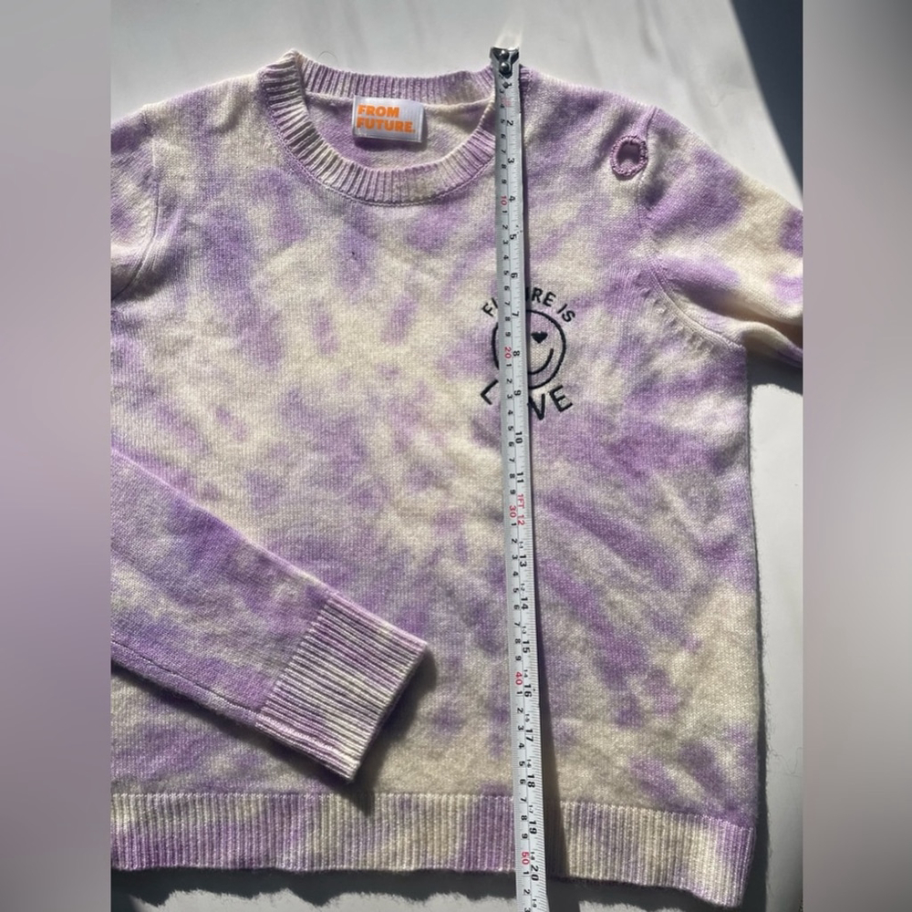 FROM FUTURE 100% Cashmere “Future Is Love” Tie-Dye Sweater Graphic Knit - Picture 6 of 7